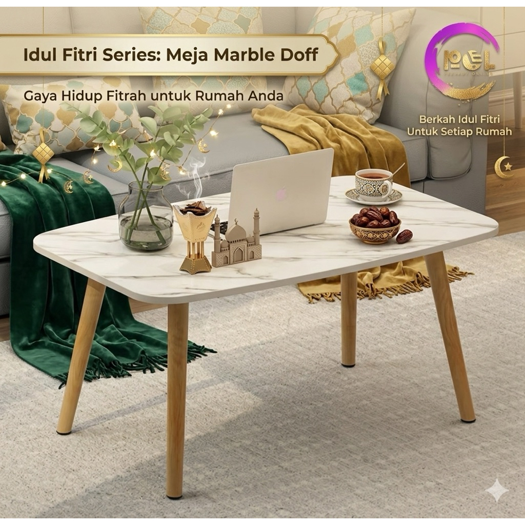 Meja Ruang Tamu Minimalis Motif Marble