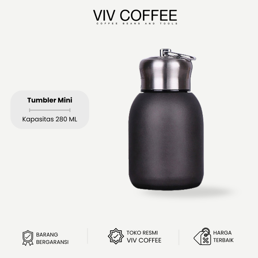 Tumbler Kopi Stainless 280ml Termos Air Mini Hitam