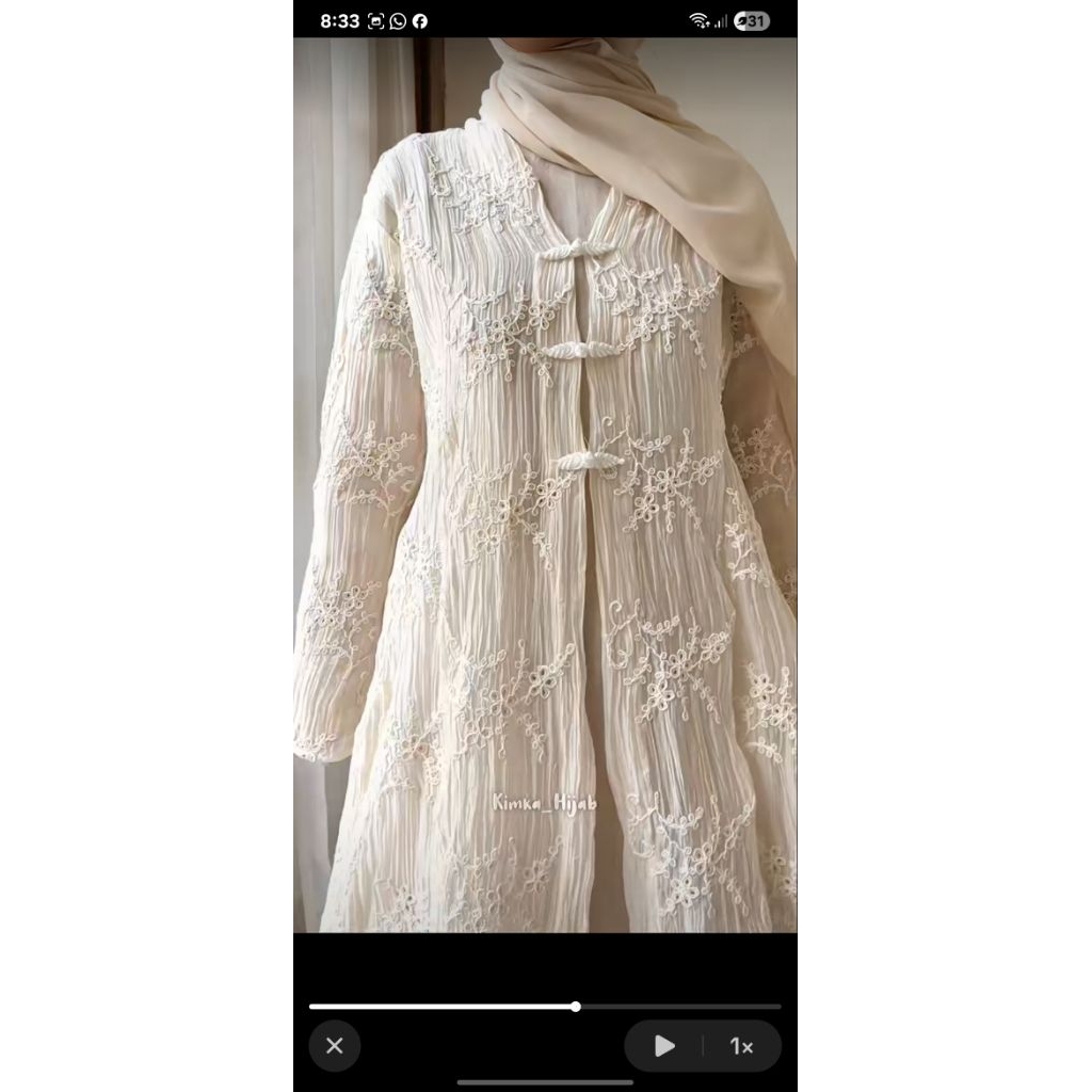 one set dress ivory by kimka hijab