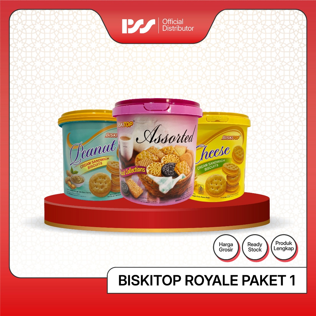 PSS Biskitop Royale Paket 1 – Biskuit Cream Sandwich Assorted, Peanut & Cheese Jar