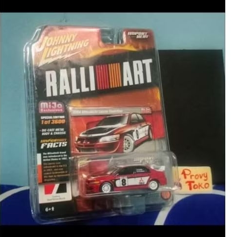 Johny Lightning Ralli art Mitshubishi Lancer Rally red merah rare
