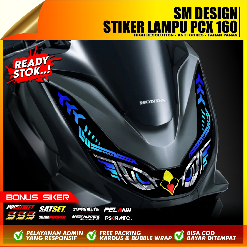 Stiker Lampu PCX 160 | Stiker Variasi Lampu Alis Motor Honda PCX 160 New