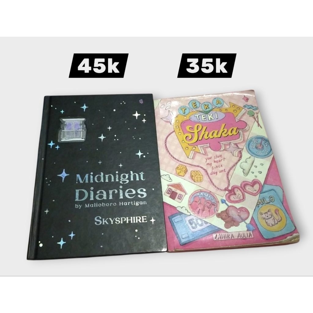 PRELOVED BUKU NOVEL AU MIDNIGHT DIARIES, TEKA TEKI SHAKA
