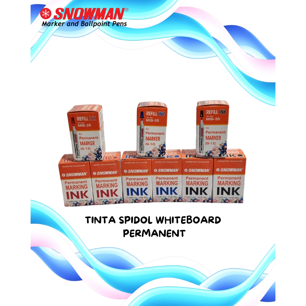 REFILL SPIDOL PERMANENT | TINTA SPIDOL SNOWMAN PERMANENT | ISI TINTA SPIDOL PERMANENT SNOWMAN