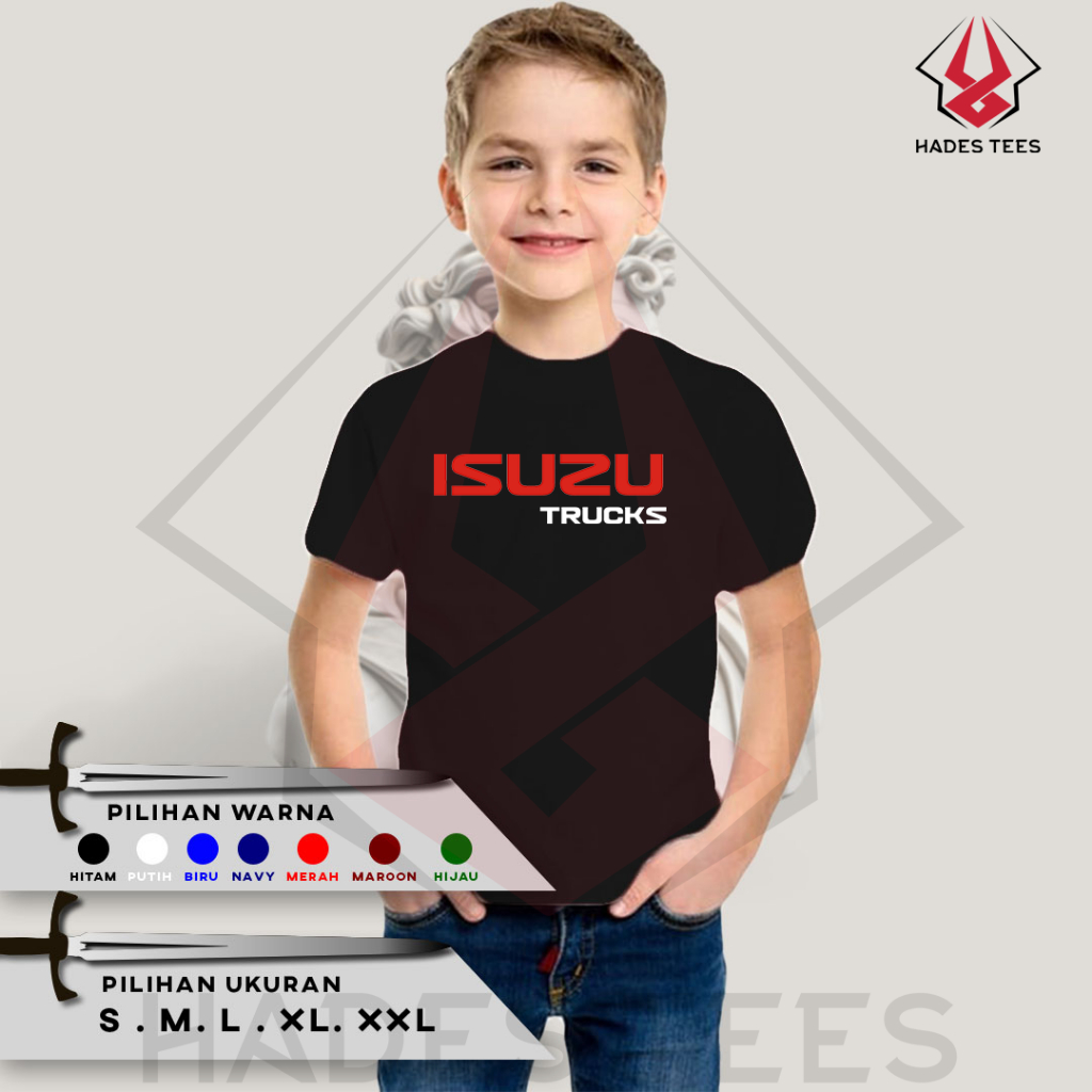 Kaos Baju ANAK ISUZU TRUCK - Kaos Distro Logo Perusahaan Otomotif