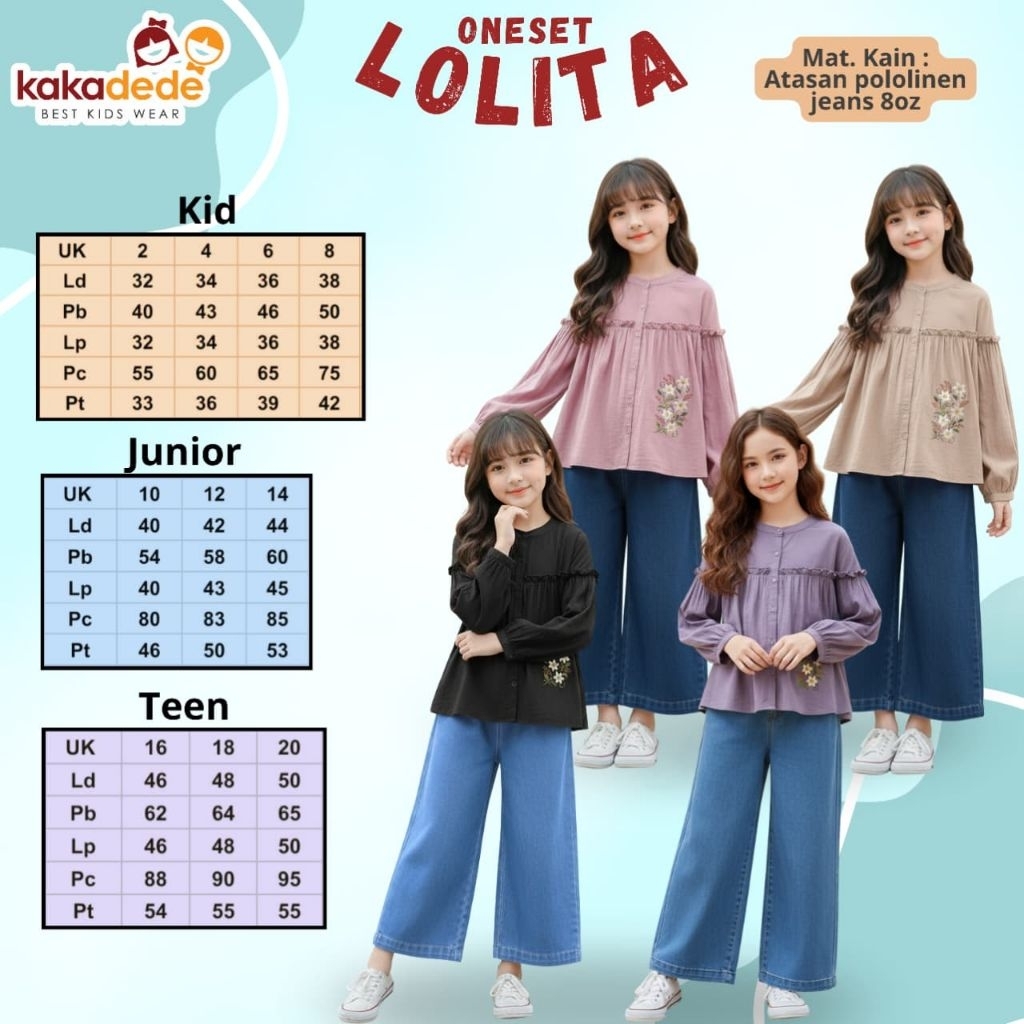 ONESET Setelan ANAK | Set Rok | Setelan Celana | TEEKAY | KAKADEDE Muslim Anak Cewek Perempuan