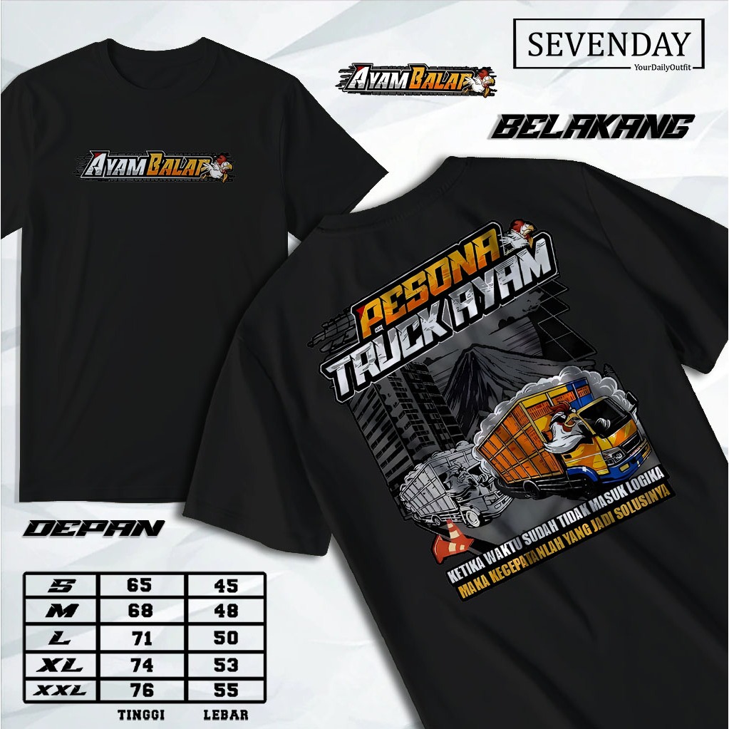 T-shirt Kaos pesona truck ayam  - Baju Kaos Pesona Truck Ayam Ayam Balap Baju Driver_kaos atasan dew