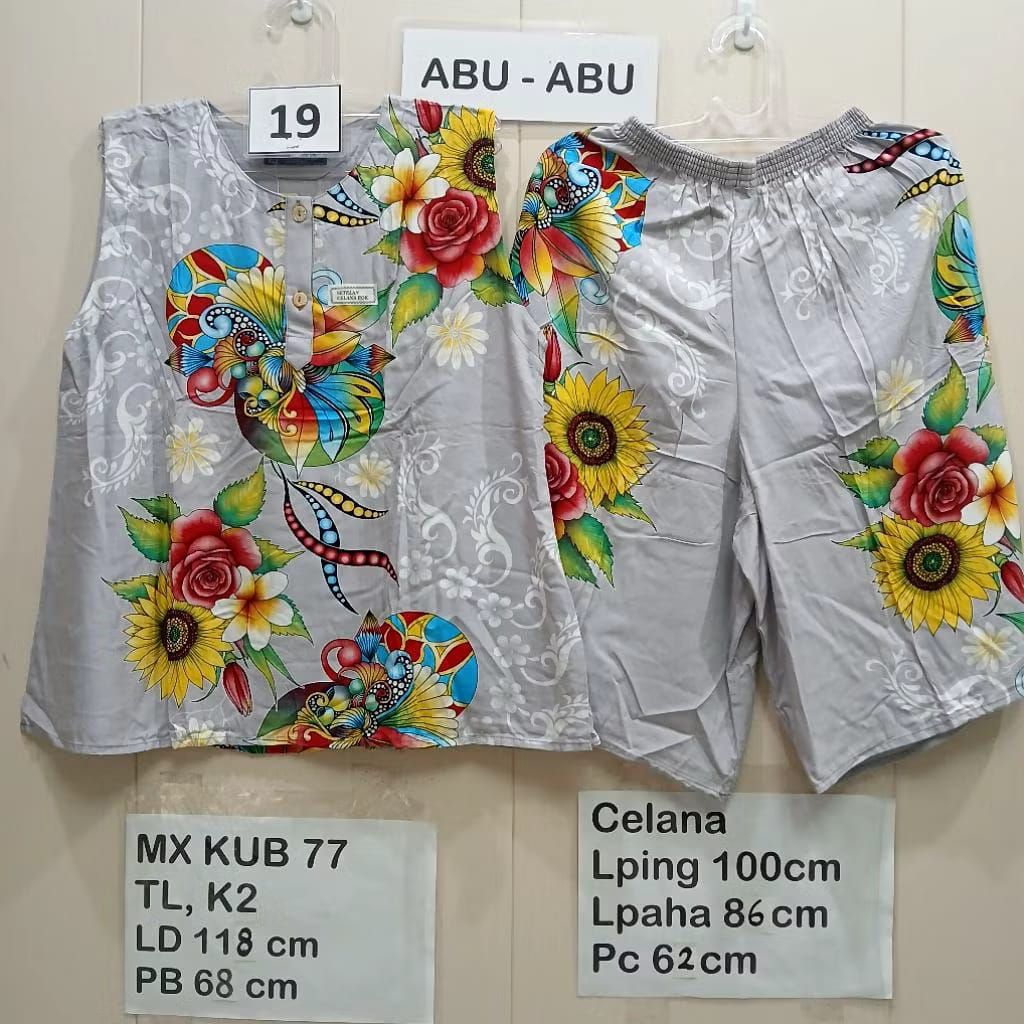 Setelan Daster Tanpa Lengan Yukensi Singlet Kutung Wanita Big Size Jumbo Ld 120 Daster Kutung Jumbo 