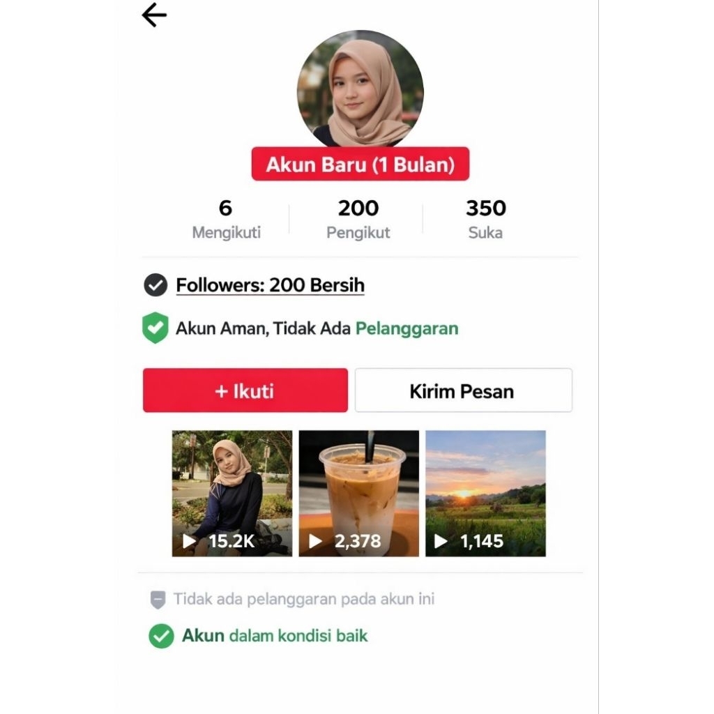 Paket Promo Akun T1kt0k 200 follower aman dan Beraransi