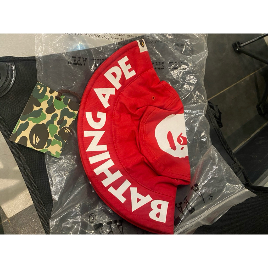 New Bucket BAPE ASNK Bucket Hat Original Red