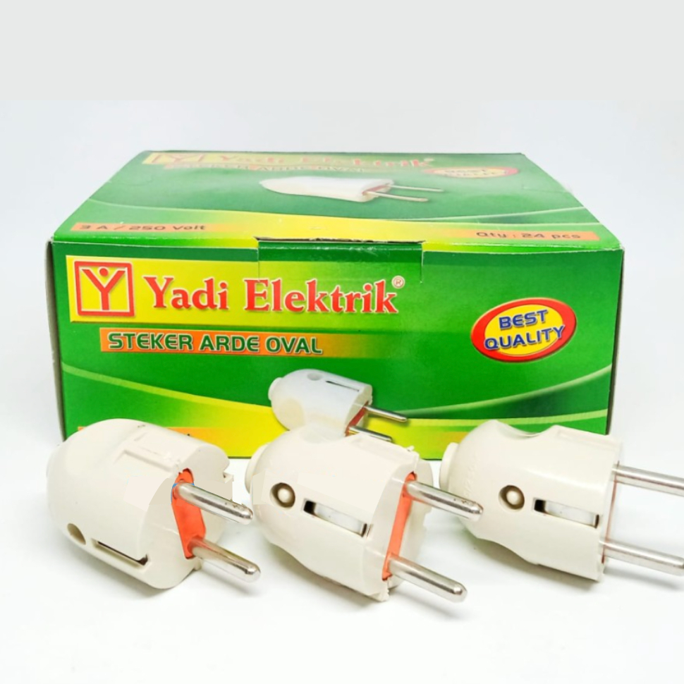 Colokan Listrik 2 Kaki Steker Arde Oval Merk YADI