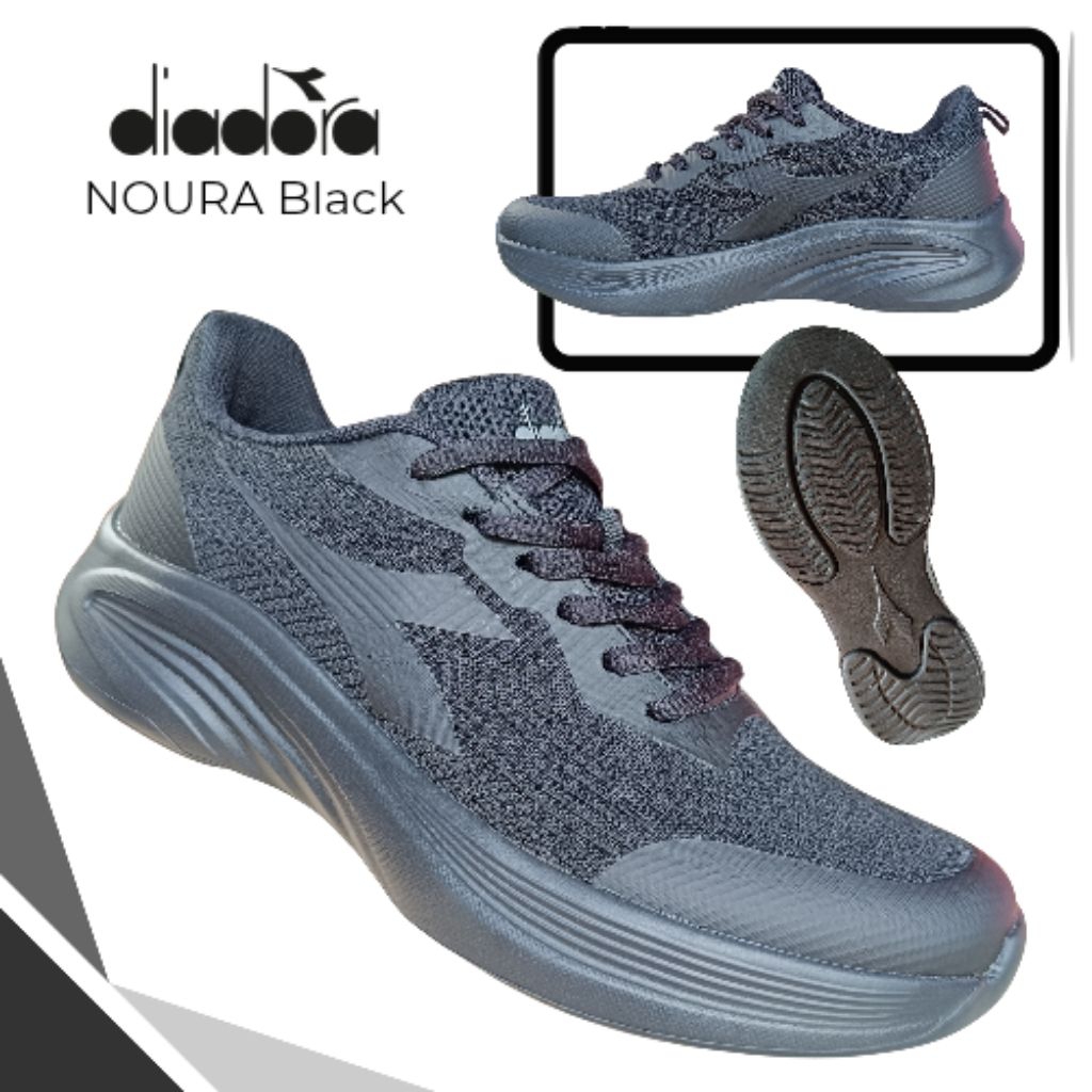 Sepatu DIADORA NOURA Black || Original by Diadora || Sepatu Sekolah Sneakers Diadora