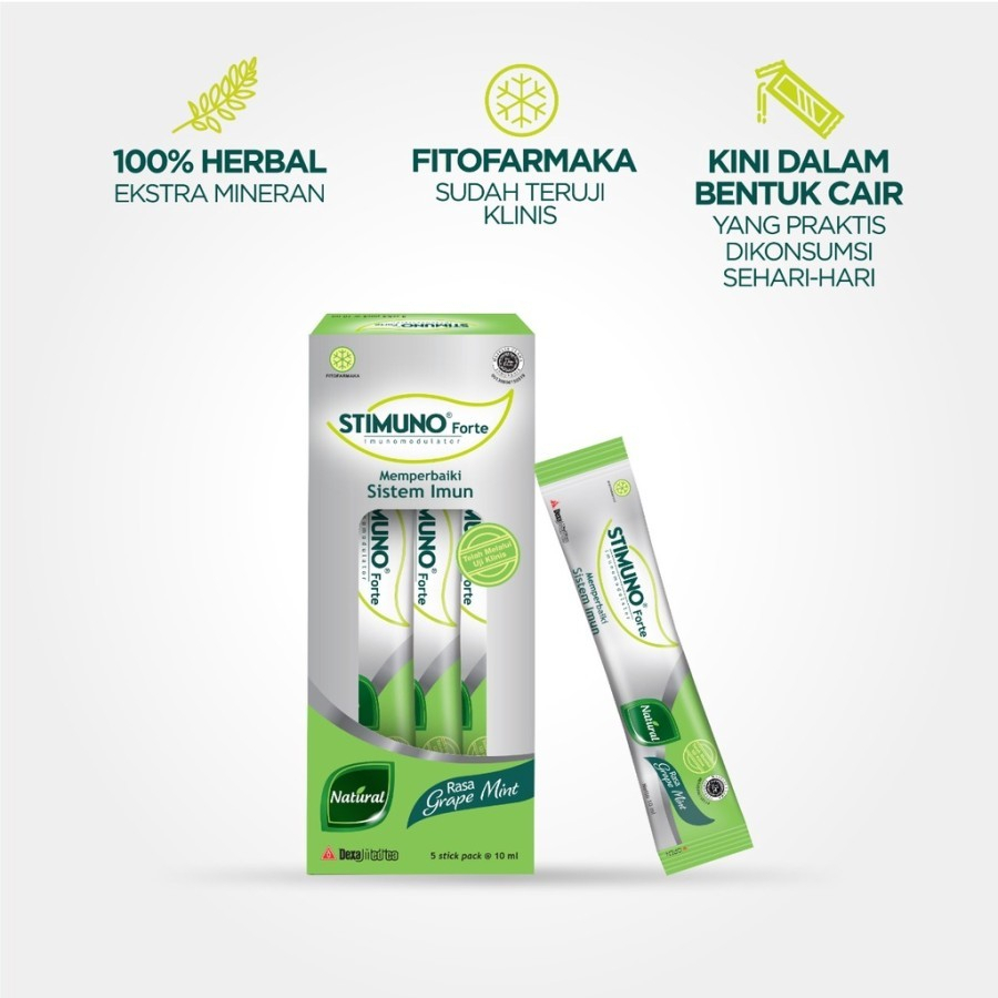 [TEBUS MURAH] STIMUNO FORTE STICKPACK GRAPE MINT 1 BOX 5 STICK 10ML
