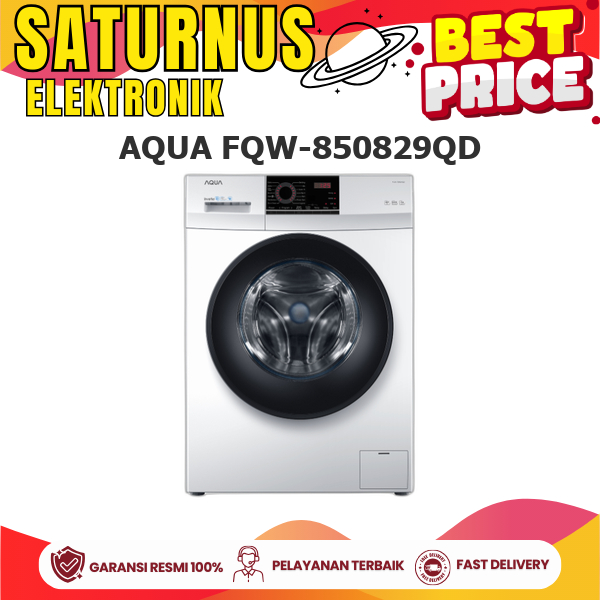 AQUA FQW-850829QD FQW 850829QD MESIN CUCI FRONT LOADING 8,5 Kg Low Water Pressure FQW850829QD 850829