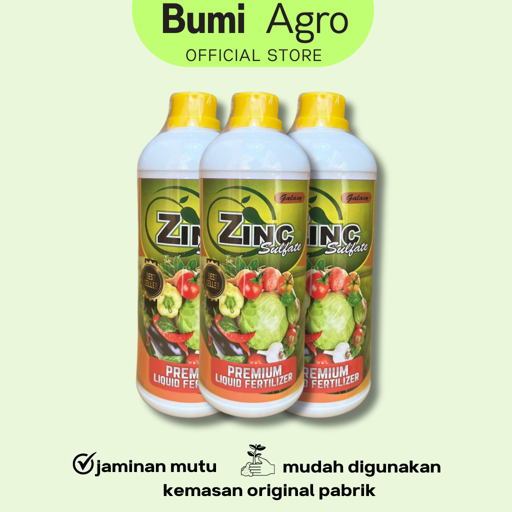 Pupuk ZINC Premium Zink Sulfate 1 liter Galaxy Atasi Asam Asaman Padi ZNSO4 Penyubur Jagung Sayur