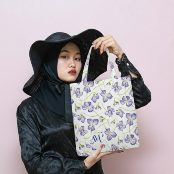 Fresia Bag Full Print, Souvenir Jinjing Tas Pernikahan Wedding Tas Souvenir Bag Mewah Elegan