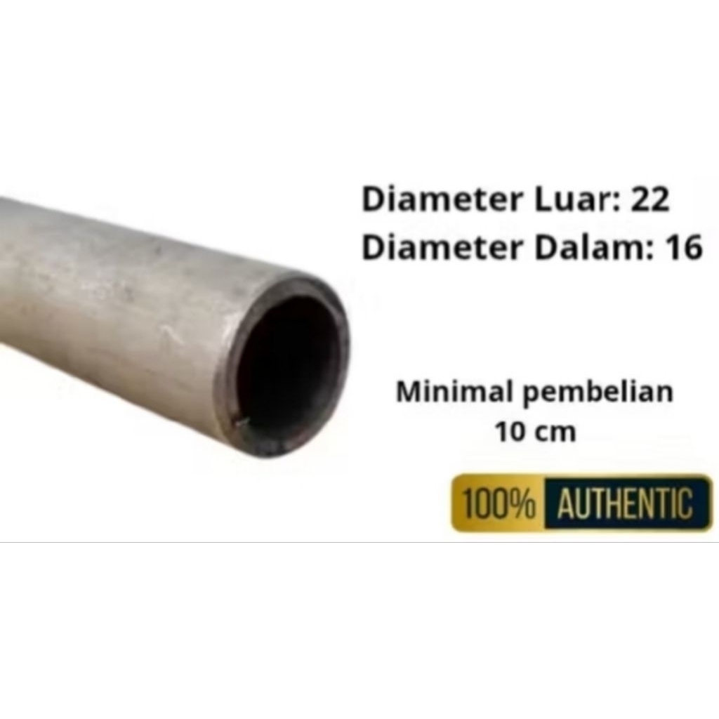Pipa Besi Seamless OD 22 m ID 16 m