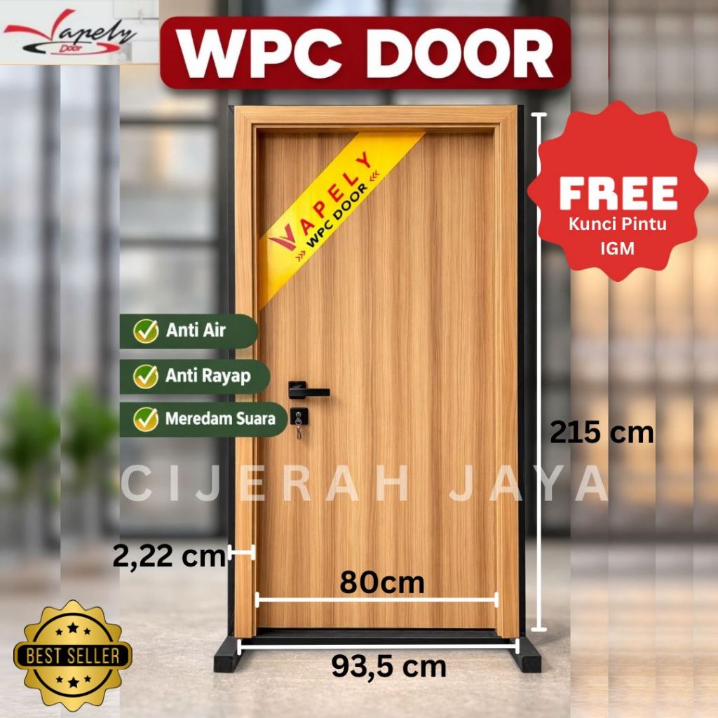 VAPELY WPC DOOR PINTU VAPELY WPC KAMAR TIDUR KAMAR MANDI PINTU UTAMA / VAPELY DOOR TAHAN KARAT ANTI 