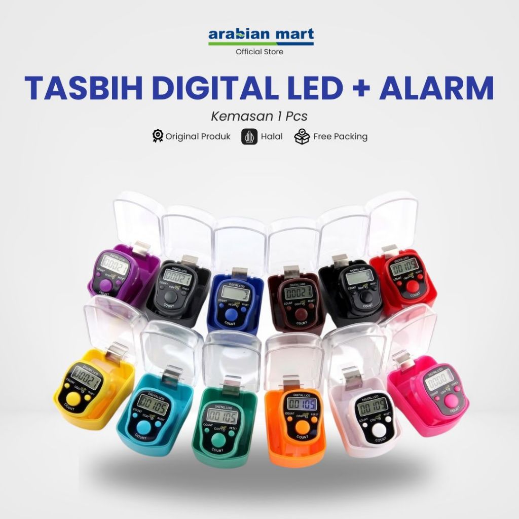 Tasbih Digital Led + Alarm Model Cincin | Finger Counter untuk Dzikir Wirid Souvenir Pernikahan