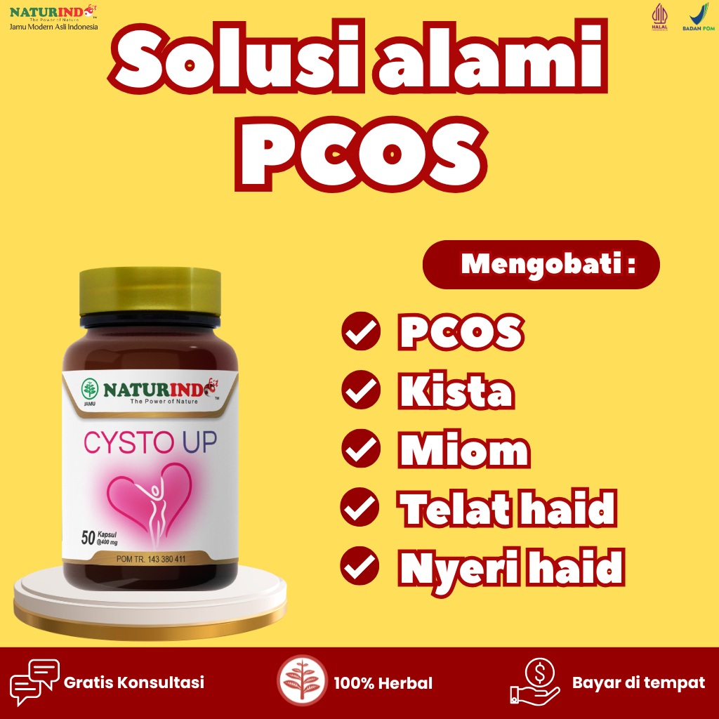Obat PCOS Promil Pelancar Haid Telat Datang Bulan Gangguan Hormon Herbal CYSTO UP Naturindo