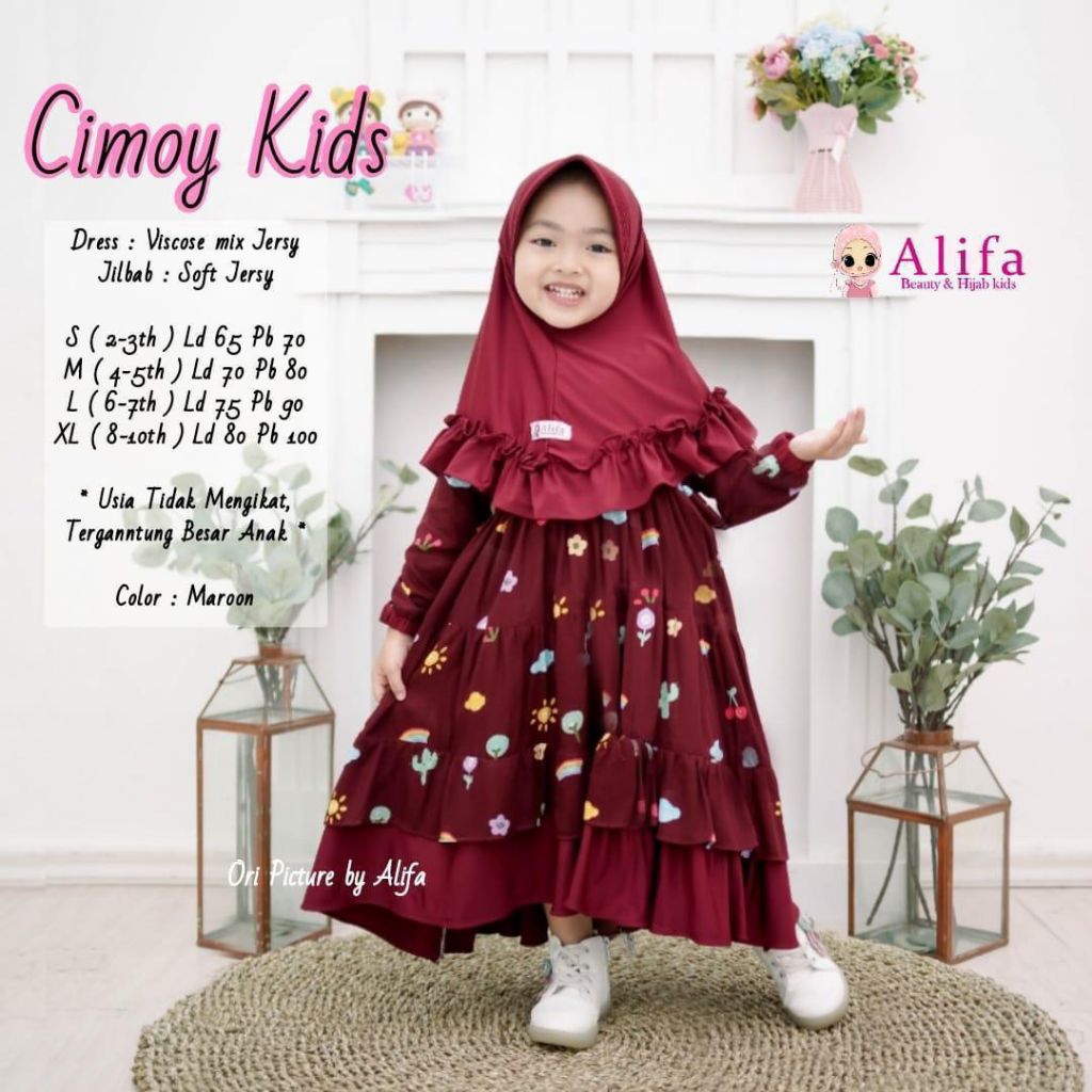 cimoy dan gucci kids gamis anak ori by Alifa kids