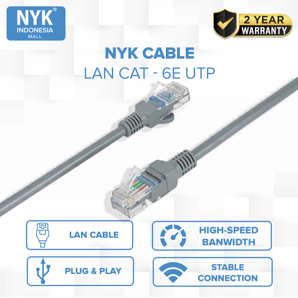 NYK Kabel Lan Cat 6 RJ45 Ukuran Panjang 20 Meter COD