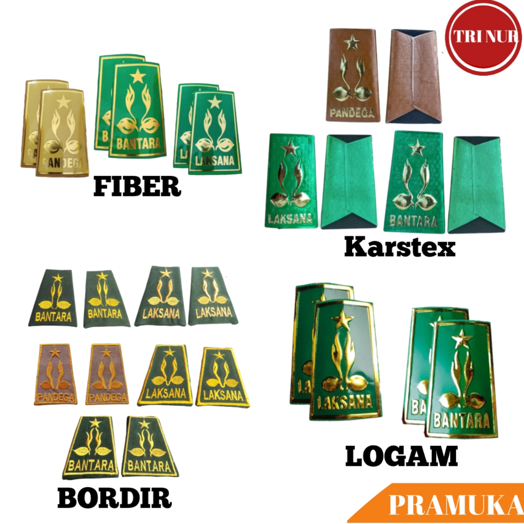Sepasang Evolet TKU Pramuka Bantara Laksana Pandega / TKU Evolet Pramuka Bordir Fiber Logam Karstex 