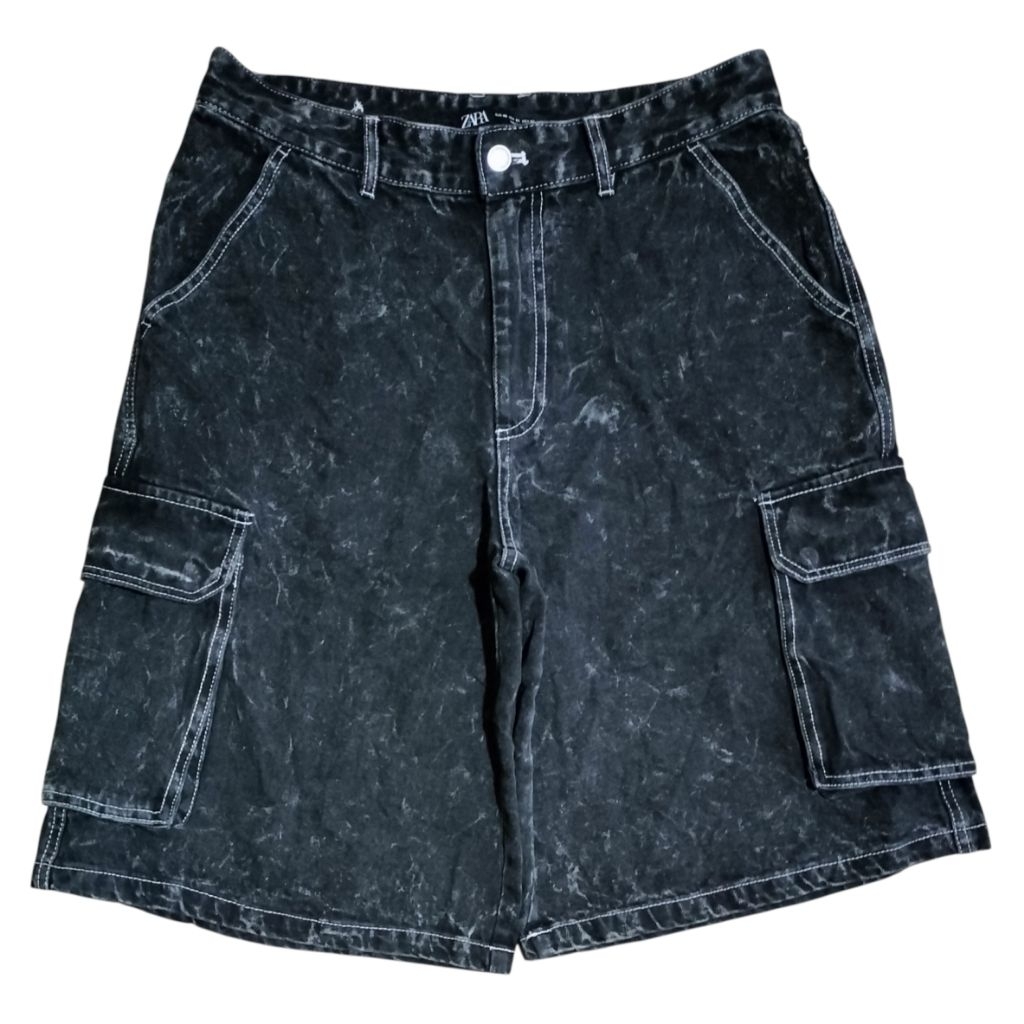 Shortpants Jorts Cargo Denim ZARA Celana Pendek Jeans Kargo - Size 34