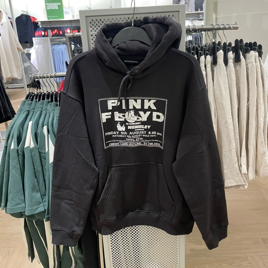 Hoodie H&M Man PINK FLOYD relaxed black