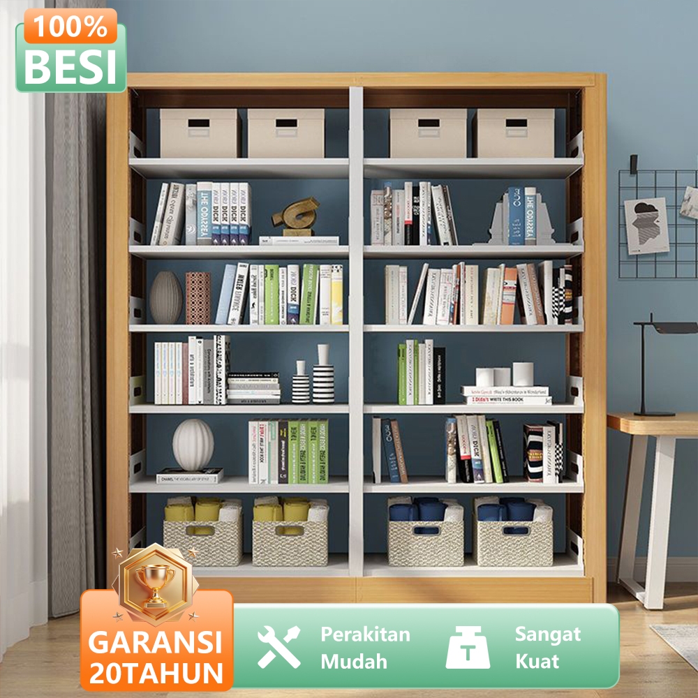 Rak Besi Buku 6Susun Lemari Buku Anak Besi Minimalis Rak Buku Serbaguna Minimalis Full Besi
