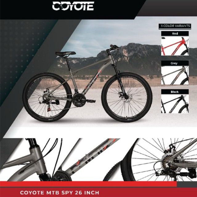 Sepeda Gunung 26 Inch MTB Coyote SPY (Frame Alloy)