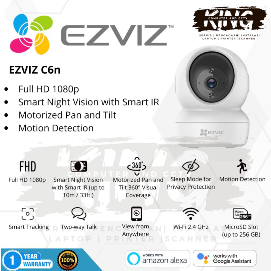 Paket Camera CCTV EZVIZ 360° + Microsd 64gb|| Smart Camera EZVIZ