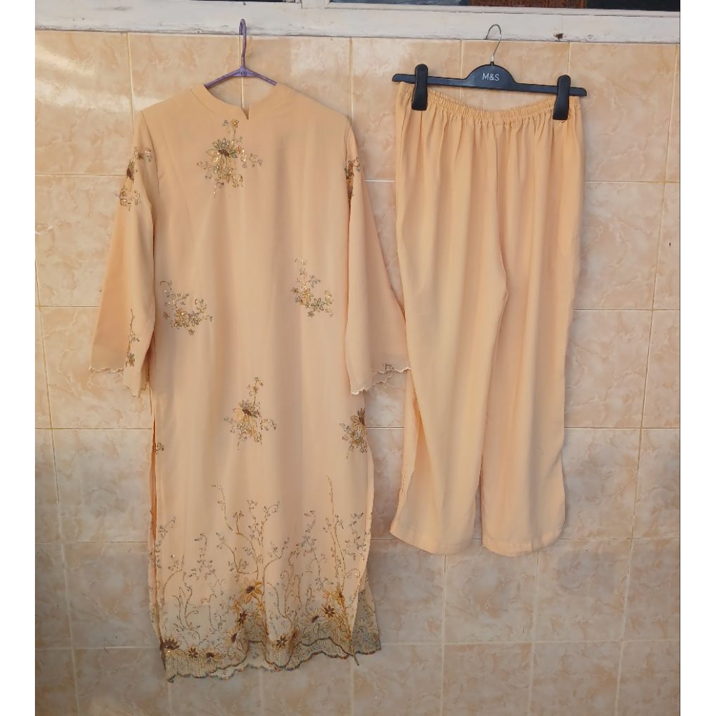 One Set ala India ,Setelan Celana Payet  Mix Bordir Preloved