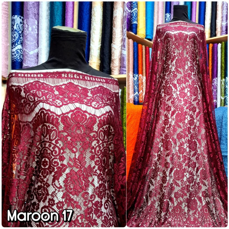 KAIN BROKAT SEMI FRANCIS BAHAN KEBAYA MODEREN SEMI FRANCIS BROKAT PANEL BAHAN LEMBUT
