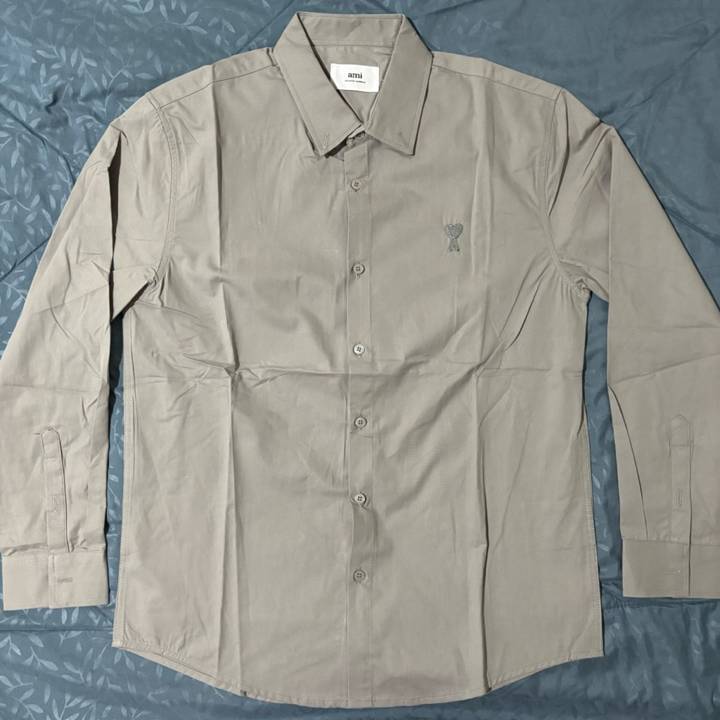 kemeja ami paris abu grey