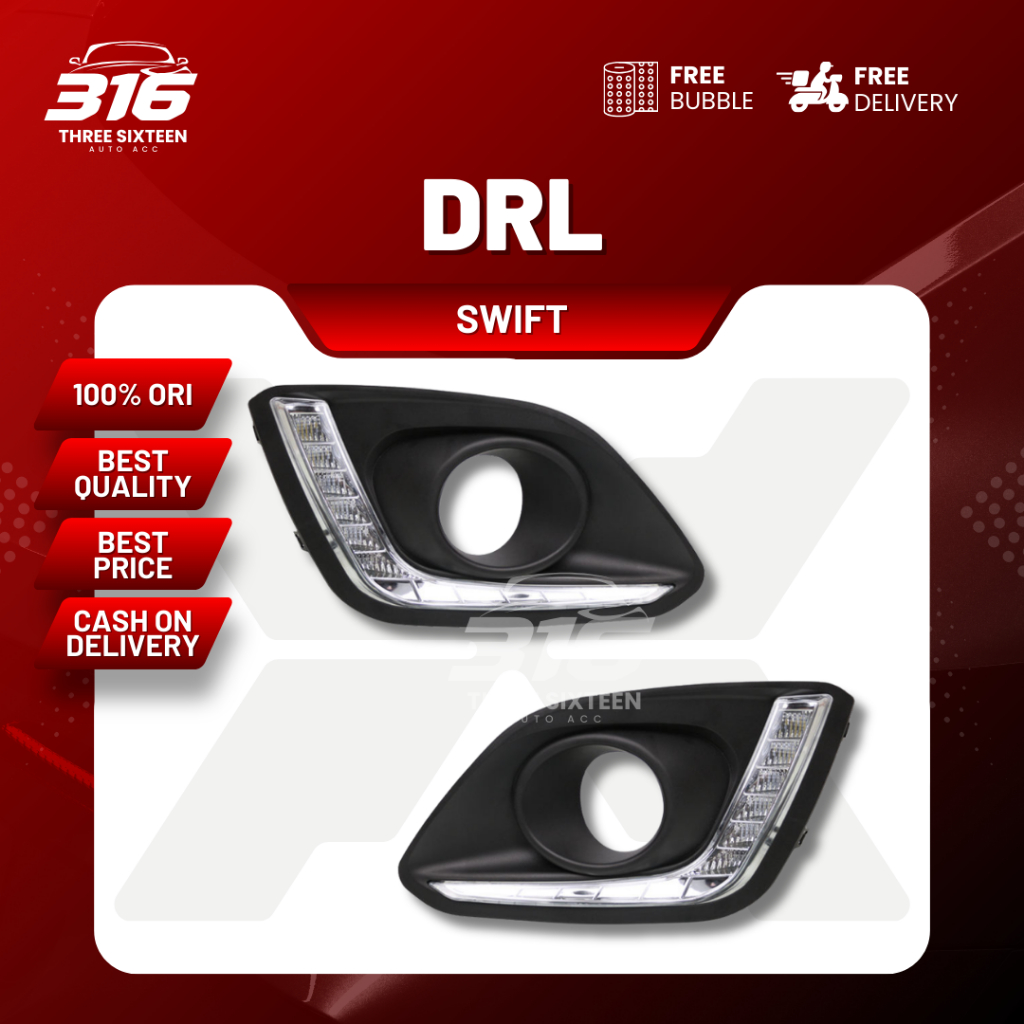 Foglamp Lampu Kabut Lampu DRL Cover Foglamp Drl Ring Foglamp Drl Led Suzuki Swift 2011 2012 2013 201