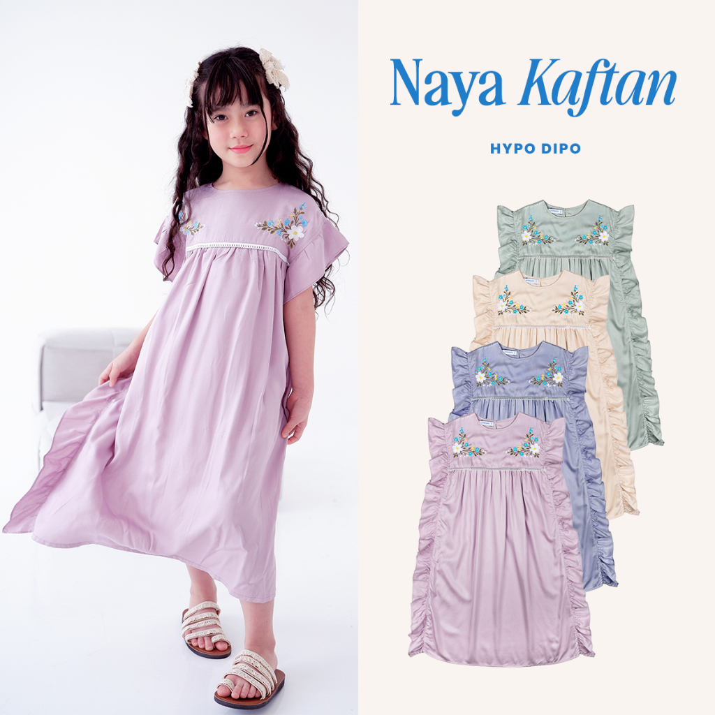 HYPO DIPO - Naya Girl Dress - Gaun Anak Perempuan 1-8 Tahun - Gaun Anak Kaftan Panjang