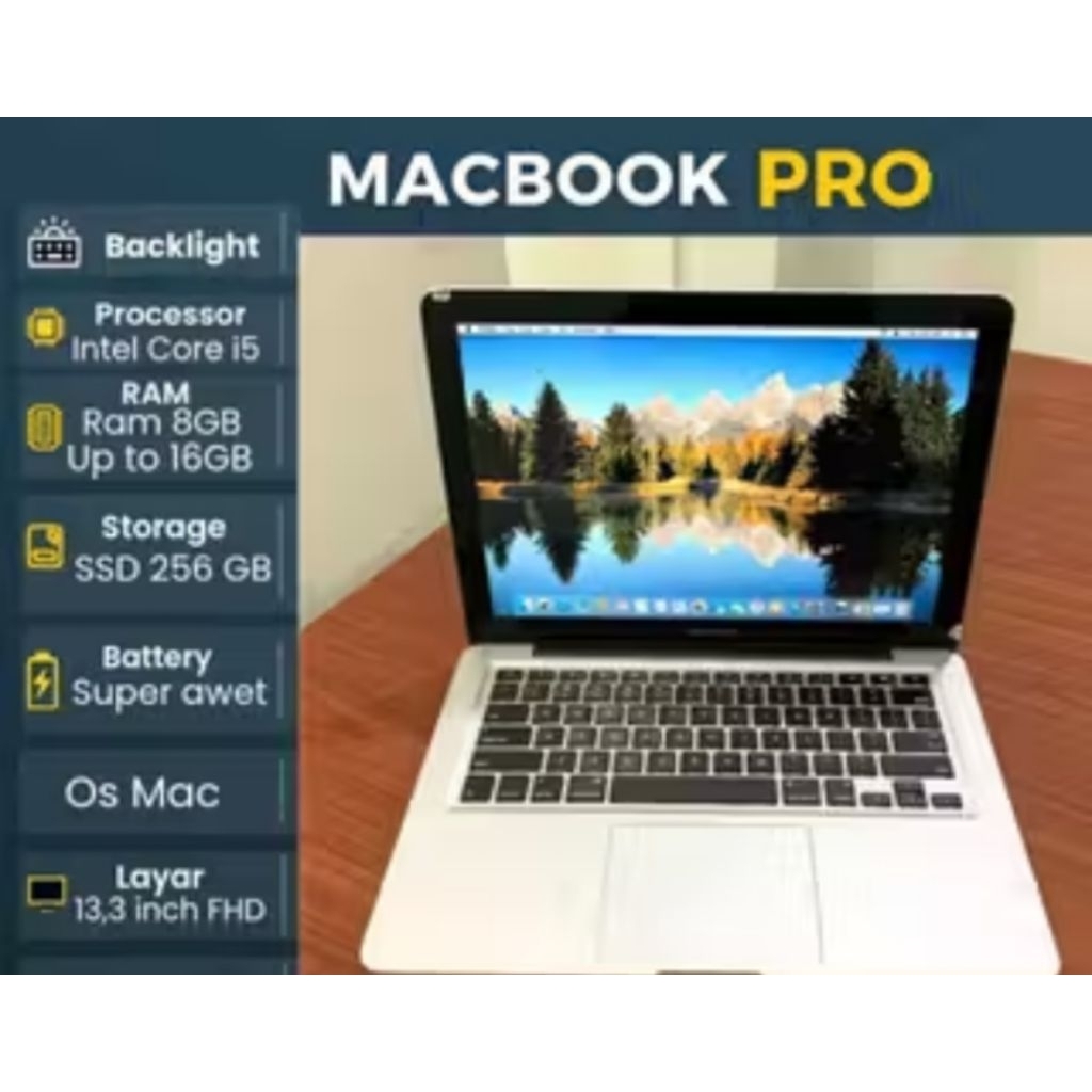 MACBOOK PRO/ LAPTOP APPLE 13 INCH CORE i5 RAM 8 SSD 256GB