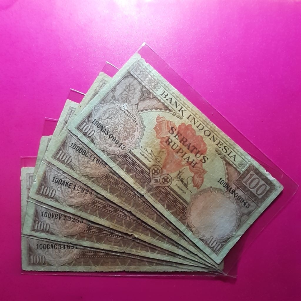 uang 100 rupiah seri bunga 1959
