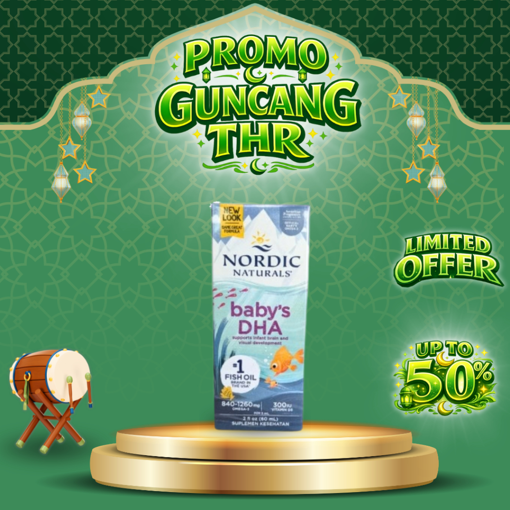 Nordic Naturals Baby’s DHA 60ml – Omega 3 DHA Bayi Minyak Ikan Nutrisi Otak Bayi