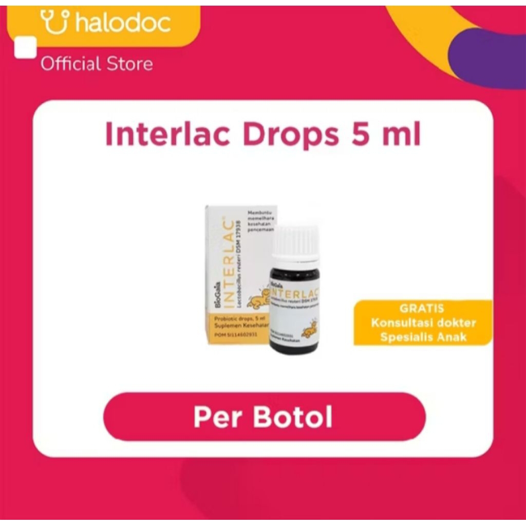 Interlac Drops 5ml Vitamin Probiotik Untuk Bayi