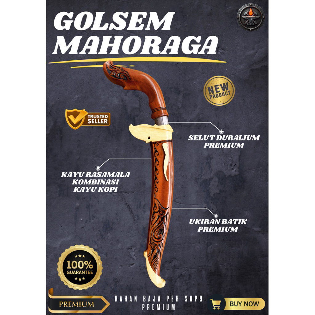 [PANDAI BAJA] GOLOK SEMBELIH MAHORAGA GOLOK BAJA SUPER TAJAM Baja Per SUP9 Premium Asli Original
