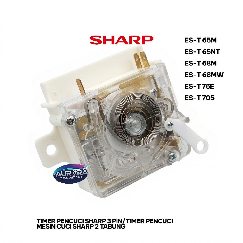 Timer pencuci sharp 3 PIN TRANSPARAN/Timer Wash Sharp ES-T65M ES-T65NT ES-T68M ES-T68MW
