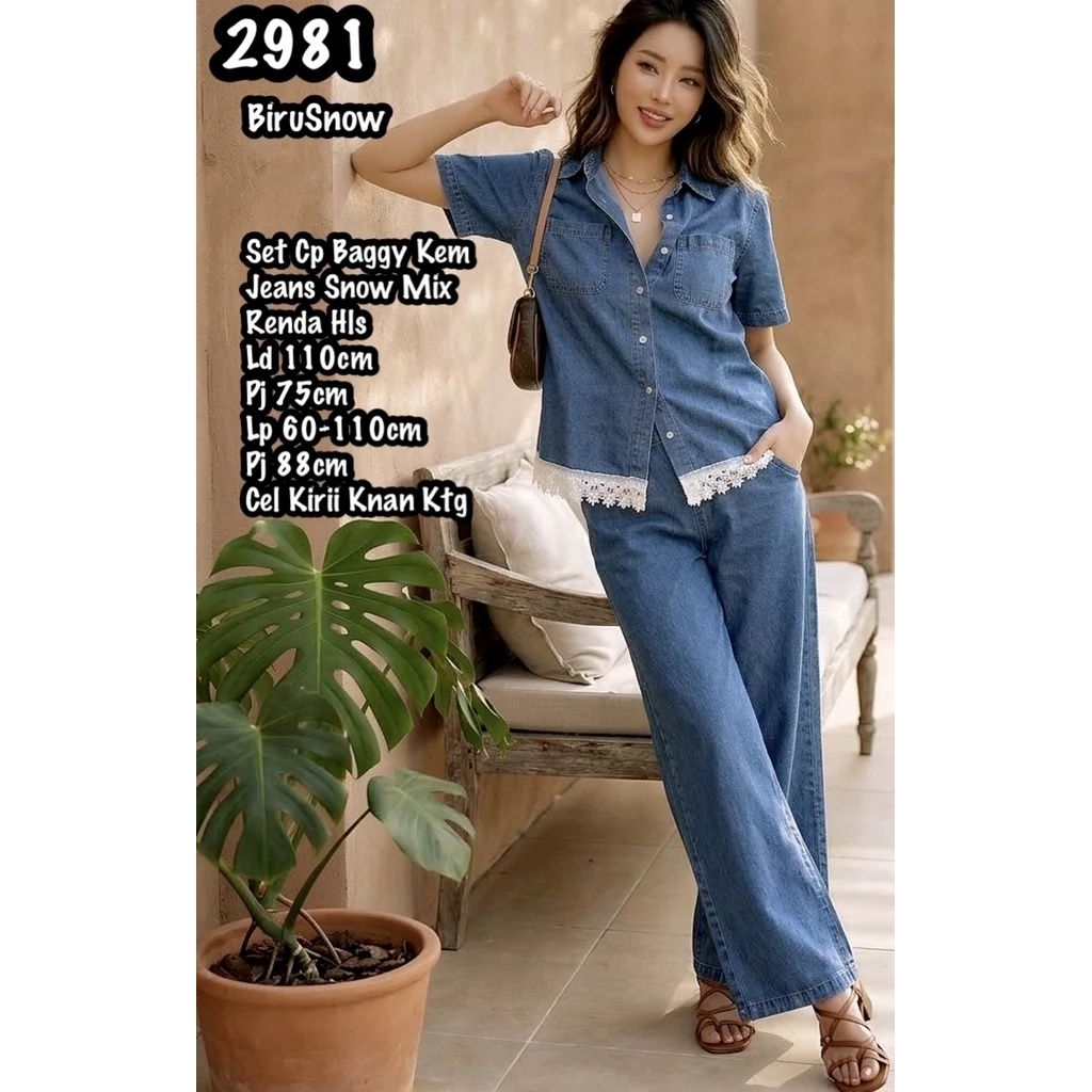 Setelan Jeans wanita Import