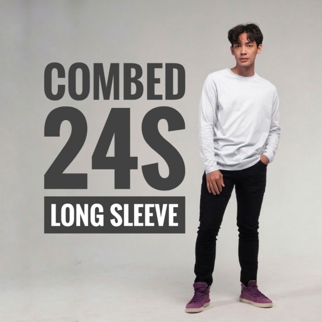 [GROSIR] COMBED 24S KAOS POLOS LENGAN PANJANG PREMIUM KNITTO