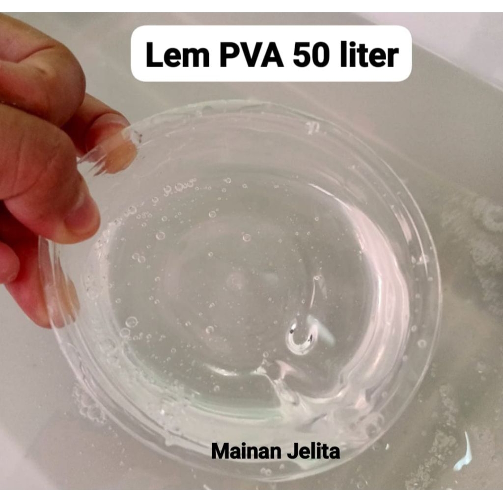 MAINAN JELITA | Lem cair PVA 50 Liter Super Bening Clear Glue Slime | Kental Premium | Aman Kirim Pa