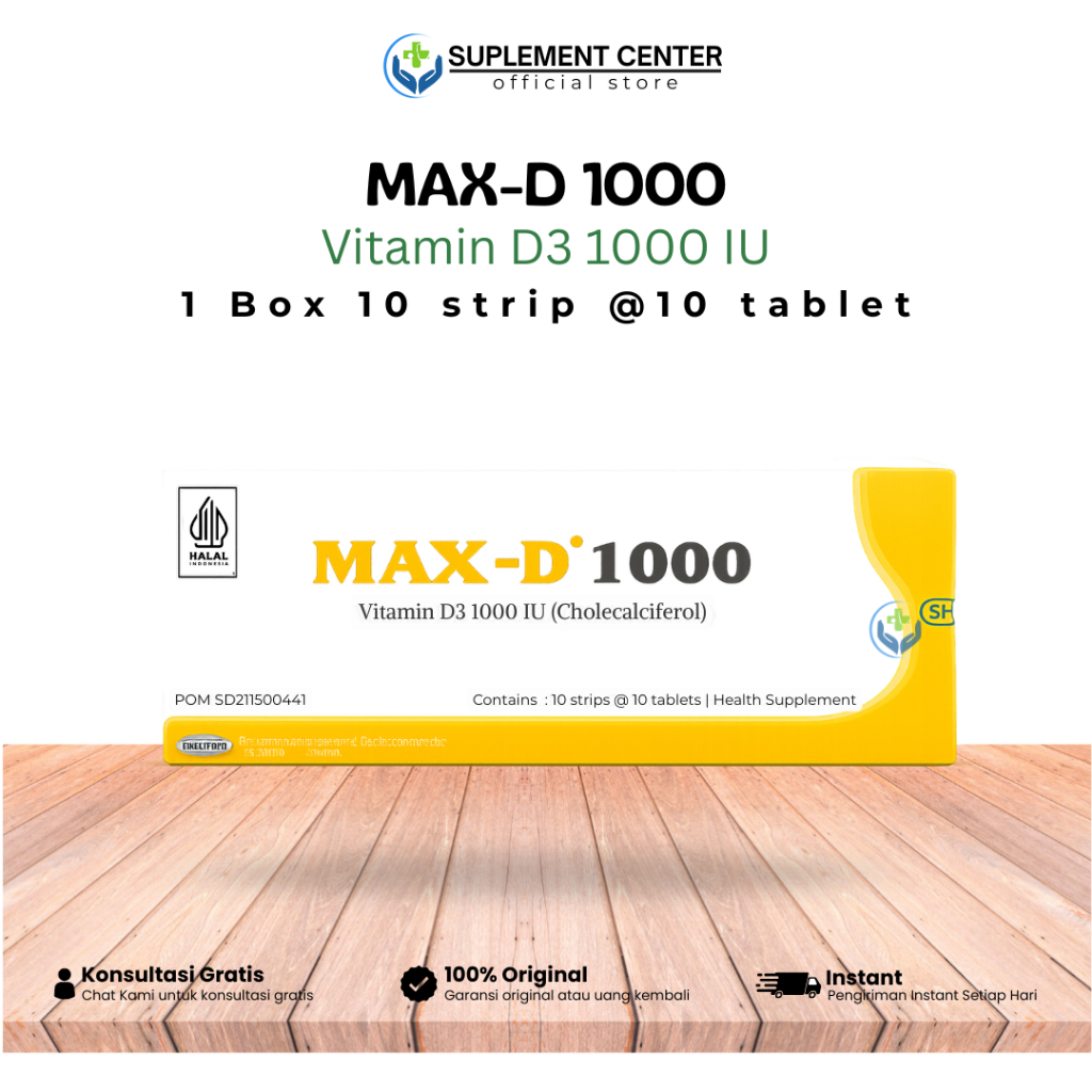 MAX-D 1000 Vitamin D3 1000IU 100 Tablet