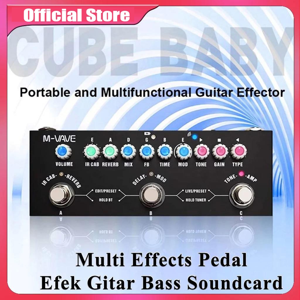 [100% Original ] Efek Gitar M-VAVE CUVAVE Cube Baby Soundcard Multi Effects Pedal Multi Efek Cuvave 