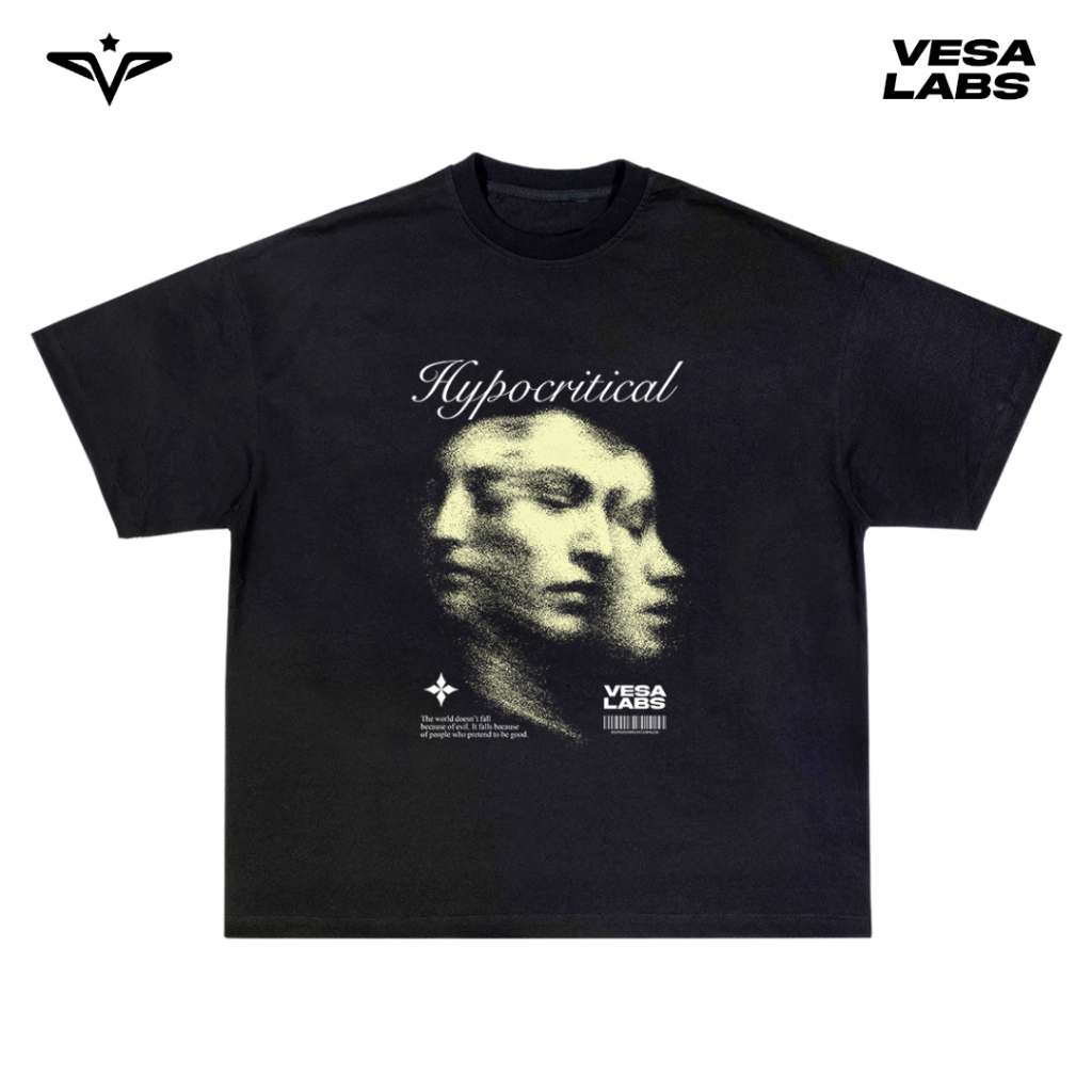VESALABS - Hypocritical Tshirt Boxy Softweight Kaos Boxy Oversize Tebal Kaos Pria Tebal Kaos Oversiz