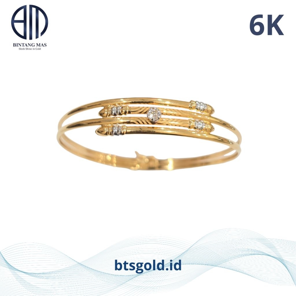 Gelang Emas Bangle Kuku Macan Permata | 6K